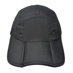Fitkicks 5 Panel Folding Cap Black One Size Adjustable Blank Polyester